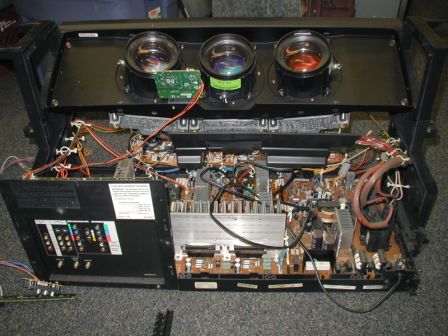 Mitsubishi Model 50111 - 50 inch Projector Monitor Projector and Chassis (Item #4) Was Working When Removed / Sold As Is) (Most Likely Will Need Some Adjustment) (See Screen Shot Of This Chassis Assembly Still In Cabinet Hooked Up To A DVD Player) $264.99